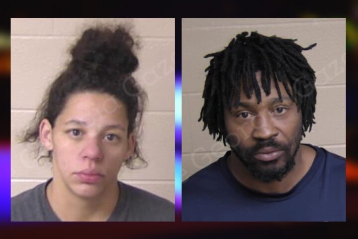 Pair arrested after police find dog living in feces with severe infection, sunken eye